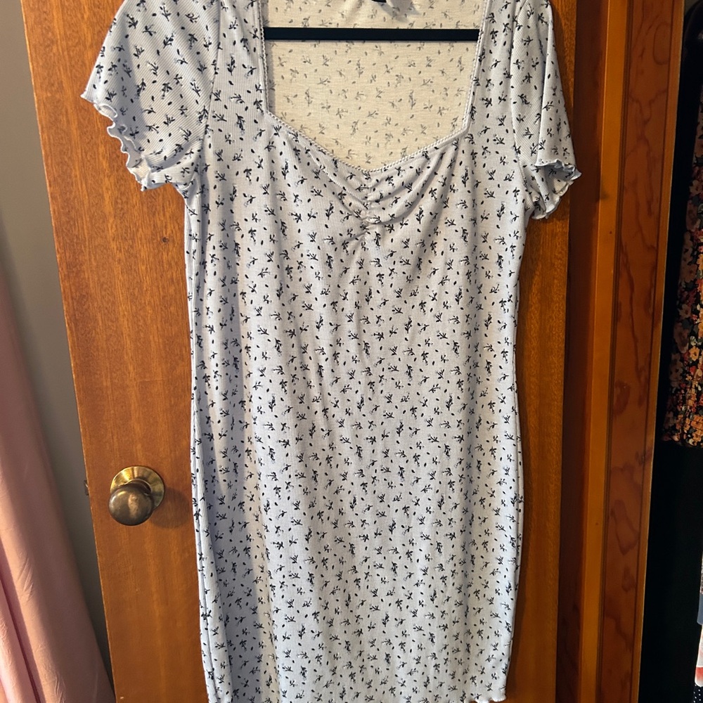 Light Blue Floral Bodycon Sundress